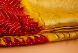 Kanchi Bandhini Saree Mehendi Saree Fusion saree Wedding saree Sangeet Saree Haldi Saree Maggam Work Blouse - Ready to Ship Saree