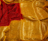 Kanchi Bandhini Saree Mehendi Saree Fusion saree Wedding saree Sangeet Saree Haldi Saree Maggam Work Blouse - Ready to Ship Saree