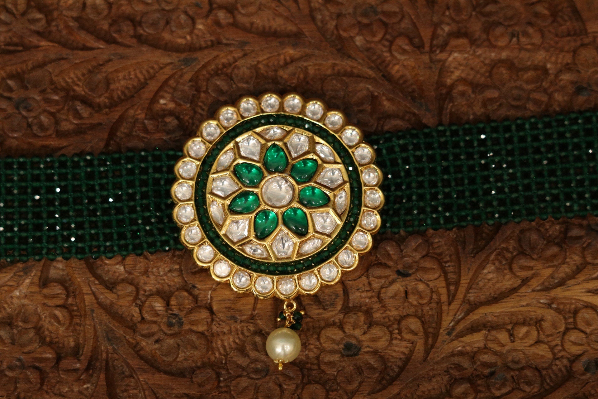 Bead Jewelry,Gold Plated Jewellery Indian ,Artificial Jewellery,lyte weight Indian Bridal,Emerald Jewelry inspired -NIHIRA-SHABURIS