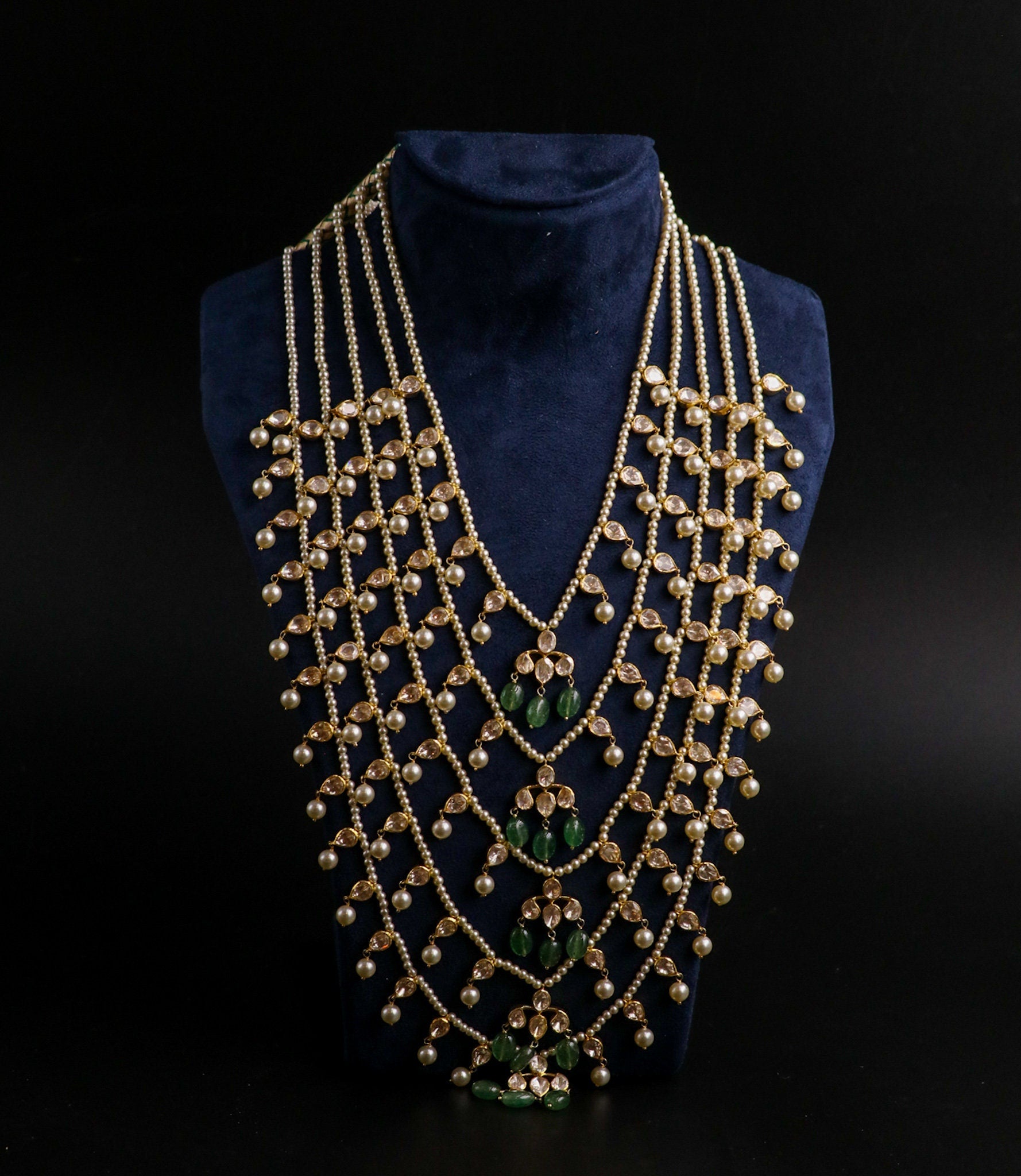 Panchlada necklace antique necklace rubies emeralds bridal diamond necklace indian jewelry designs silver jewelry wedding jewelry - SHABURIS