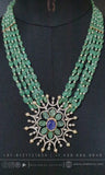 Diamond pendant South Indian Jewelry,pearl necklace groom Wedding Jewelry,pure Silver indian jewelry - SHABURIS