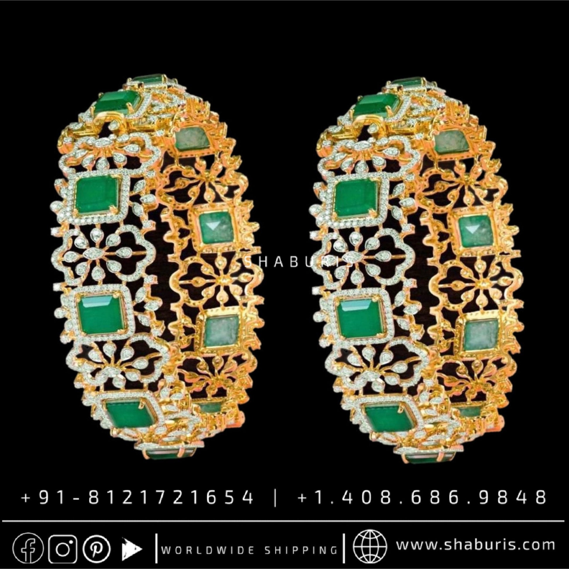 Diamond Bangles,South Indian Jewelry,silver indian Bangles,pure silver Swaroski Bangles,Indian Wedding Jewelry -NIHIRA-SHABURIS