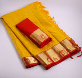 Yellow silk saree zari Saree handloom saree stitched blouse green saree party wear saree silk saree seemantham saree babyshower saree