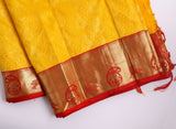Yellow silk saree zari Saree handloom saree stitched blouse green saree party wear saree silk saree seemantham saree babyshower saree