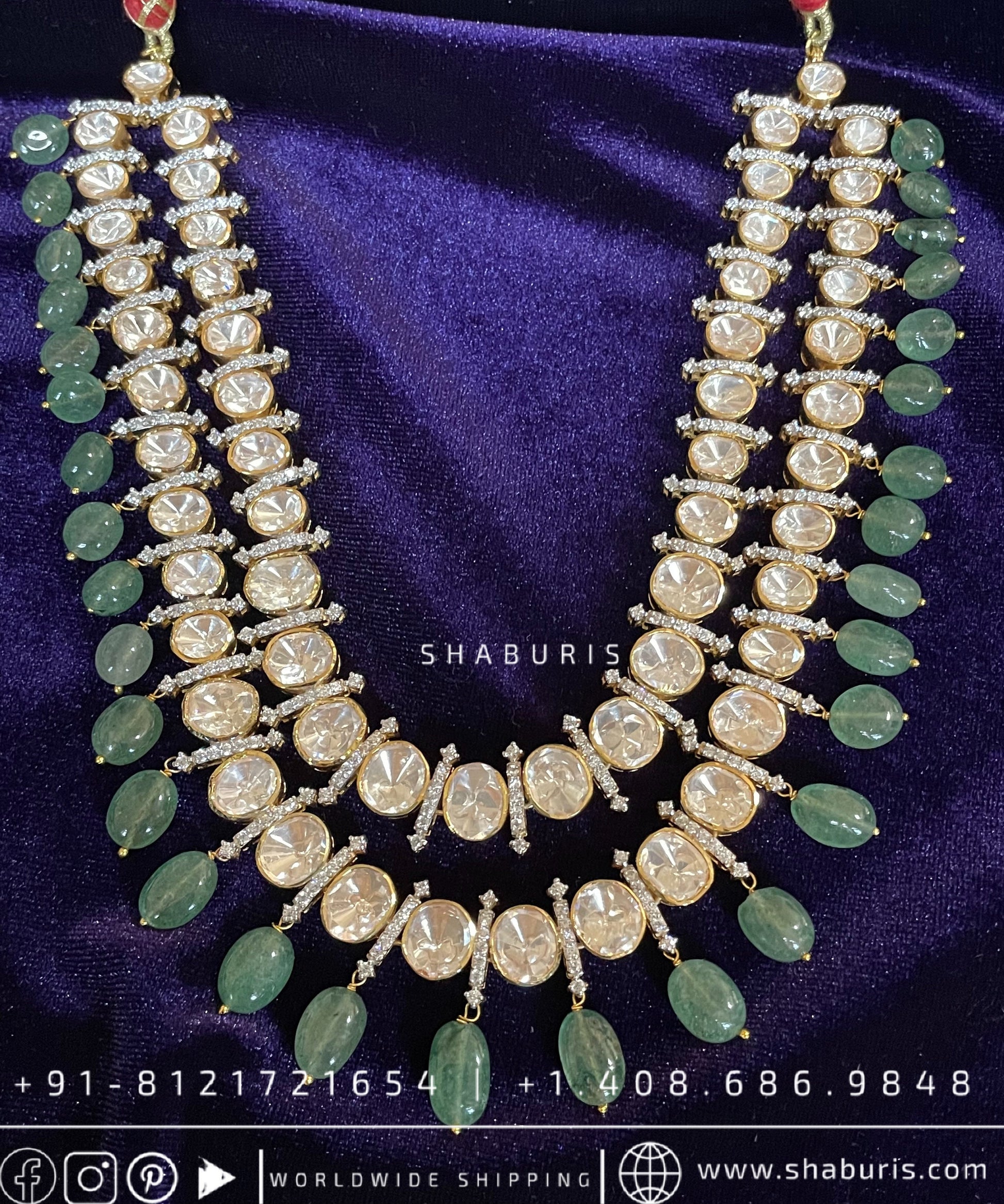 Pure Silver jewelry Indian ,moissanite jewelry,Big Indian Necklace,Indian jadau ,Indian gold Jewelry designs moissanite jewelry-SHABURIS