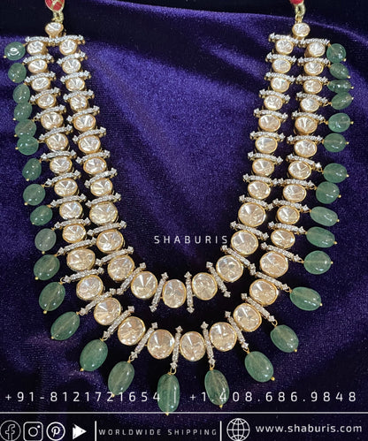 Pure Silver jewelry Indian ,moissanite jewelry,Big Indian Necklace,Indian jadau ,Indian gold Jewelry designs moissanite jewelry-SHABURIS
