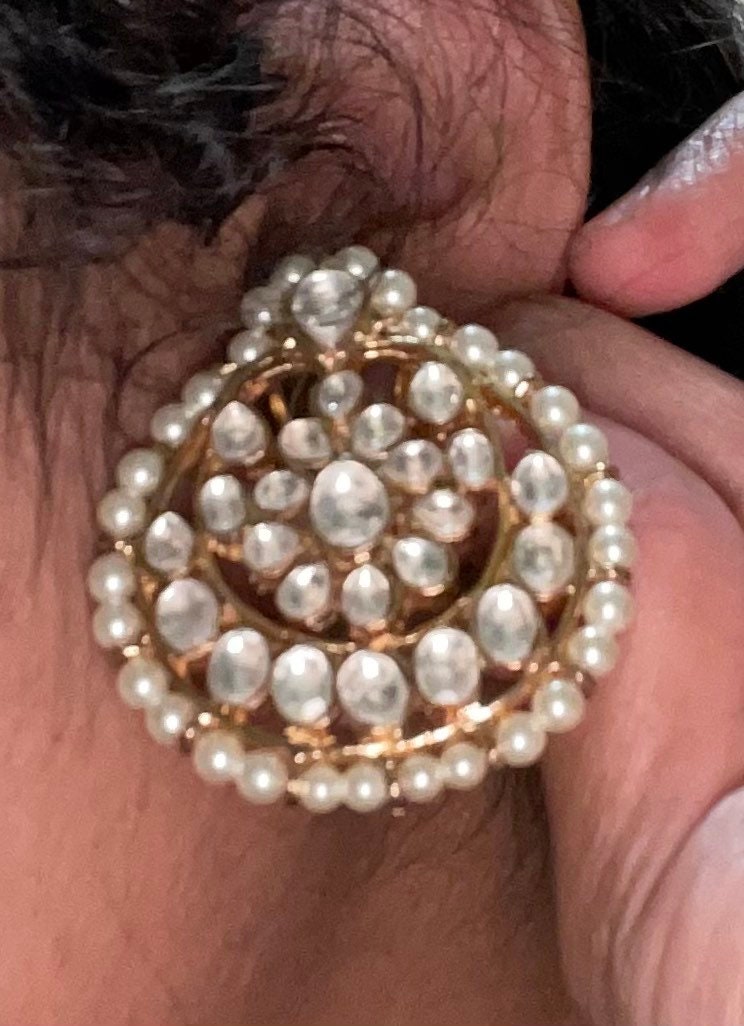 Pearl Earrings,south sea pearl earring,party wear earrings,afghani jewelry pakistani jewelry jaipur jewelry