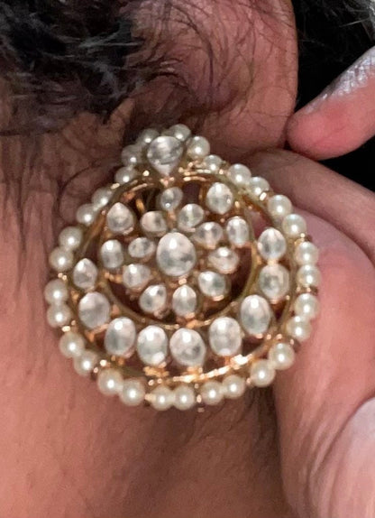 Pearl Earrings,south sea pearl earring,party wear earrings,afghani jewelry pakistani jewelry jaipur jewelry