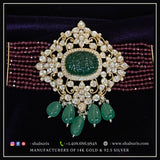 Diamond polki Necklace Swarovski Diamond Pendant Emerald Gem Stone Silver Jewelry Statement Jewelry Indian Jewelry Designs - SHABURIS