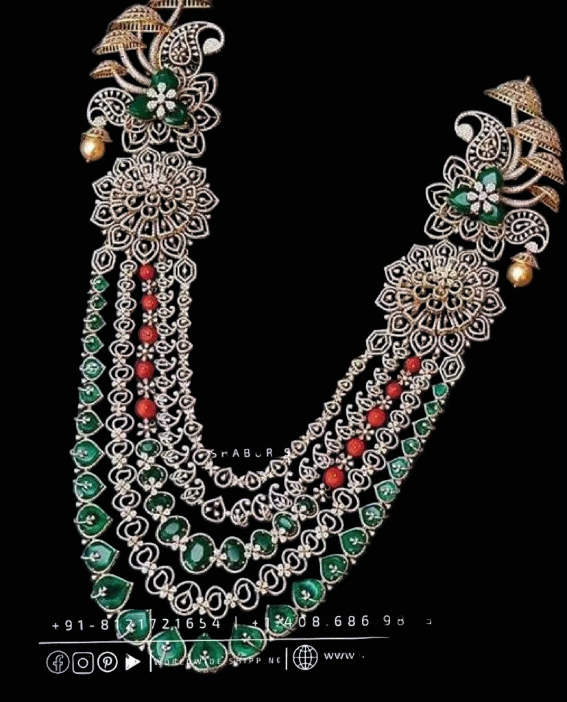 Diamond necklace swarovski Diamond Necklace emerald changable stone Necklace Diamond Jewelry 18ct diamond Necklace Bridal-SHABURIS