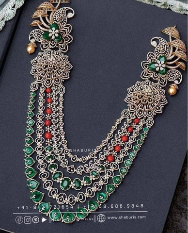 Diamond necklace swarovski Diamond Necklace emerald changable stone Necklace Diamond Jewelry 18ct diamond Necklace Bridal-SHABURIS