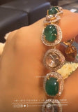 Jade bracelet polki Diamond bangle Emerald Gem Stone Silver Jewelry Statement Jewelry Indian Jewelry Designs gift jewelry - SHABURIS