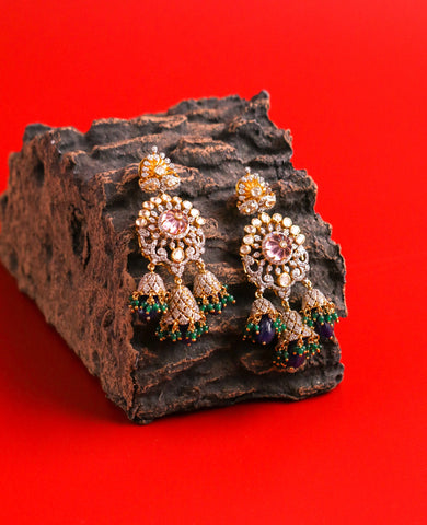 Polki Diamond Earrings Morganite Earrings Russian Emerald Gold Jewelry Designs Silver Jewelry Indian Wedding Jewelry Bridal Jewelry-SHABURIS