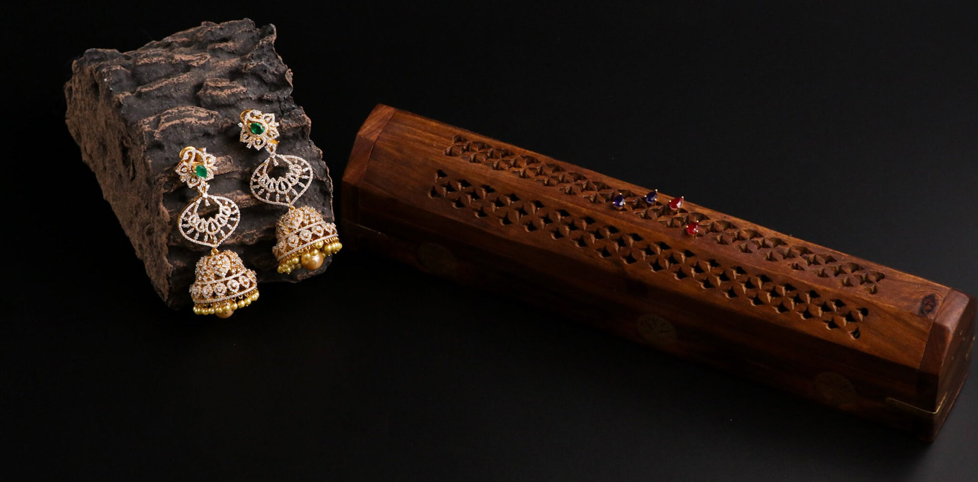 Diamond Jhumka ,diamond earrings,Pure silver Jhumkas Indian,Indian Earrings,Indian Wedding Jewelry Indian wedding Jewelry -SHABURIS