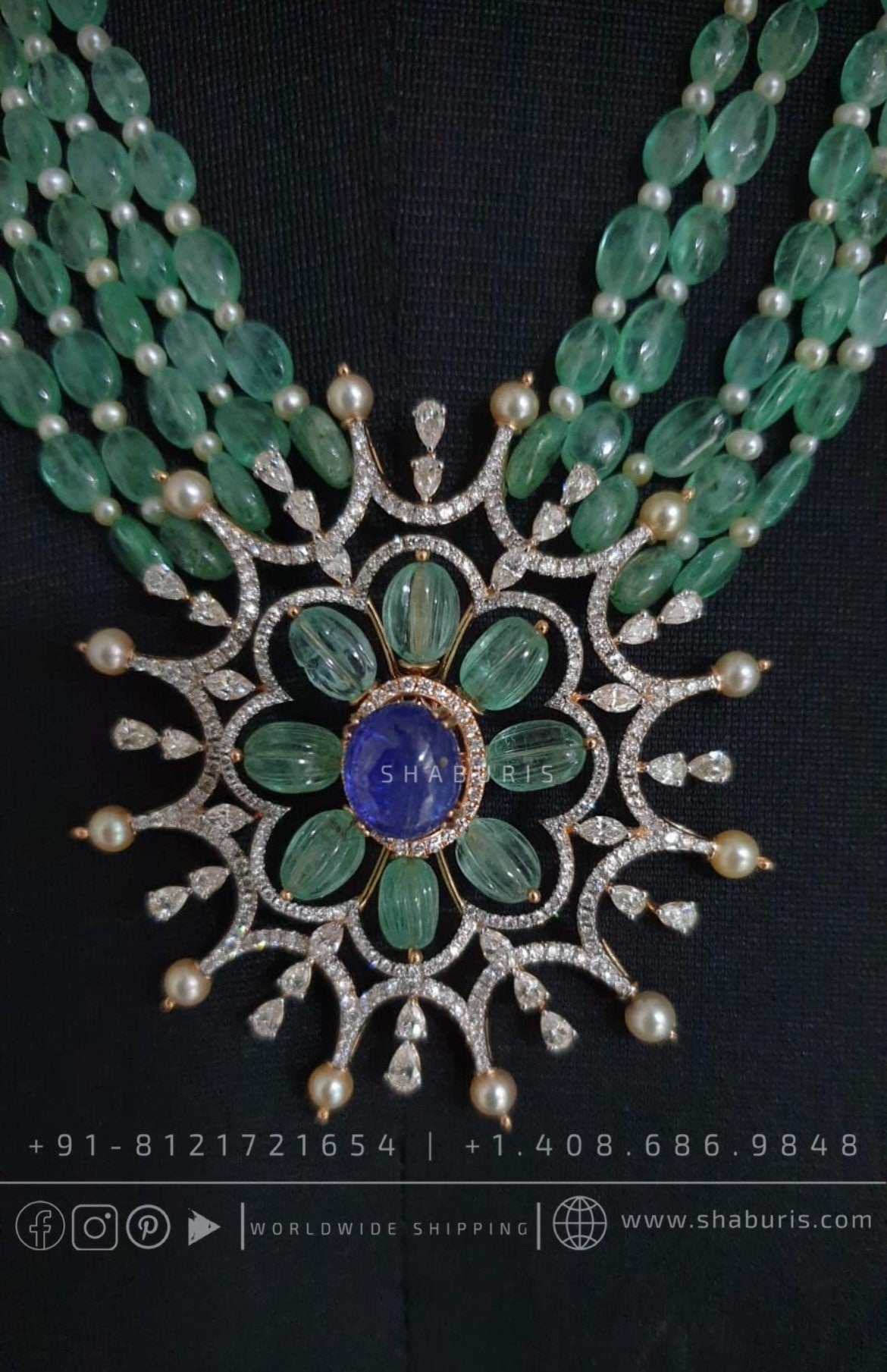 Chain Necklace Tanzanite Pearl And Diamond Necklace Diamond