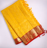 Yellow silk saree zari Saree handloom saree stitched blouse green saree party wear saree silk saree seemantham saree babyshower saree