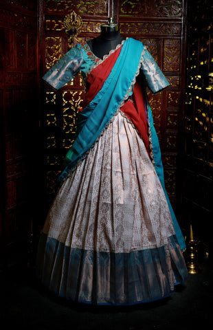 Kanchi pattu lehenga silk lehenga half saree wedding lehenga kids lehenga choli for teens lehenga indian ethnicwear kids traditional lehenga