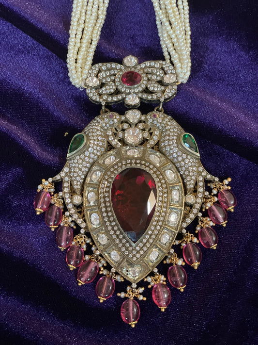 Victorian Necklace Diamond Necklace Beaded Necklace Tanzanite Necklace Diamond Jewelry Moissanite Necklace Bridal Jewelry-SHABURIS