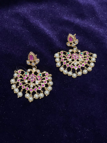 Ruby Earrings,south sea pearl earring,party wear earrings,south indian traditional jewelry artificial jewelry 1 gram gold jewelry designs