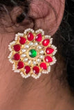 Ruby Earrings,south sea pearl earring,party wear earrings,south indian traditional jewelry artificial jewelry 1 gram gold jewelry designs