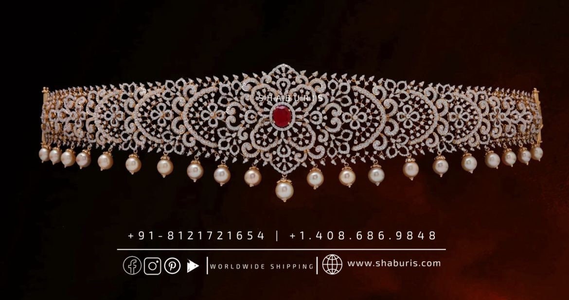 Diamond Vaddanam,South Indian Jewelry,Vaddanam,Kids Vaddanam,hip chain,diamond vaddanam,pure Silver indian jewelry - SHABURIS