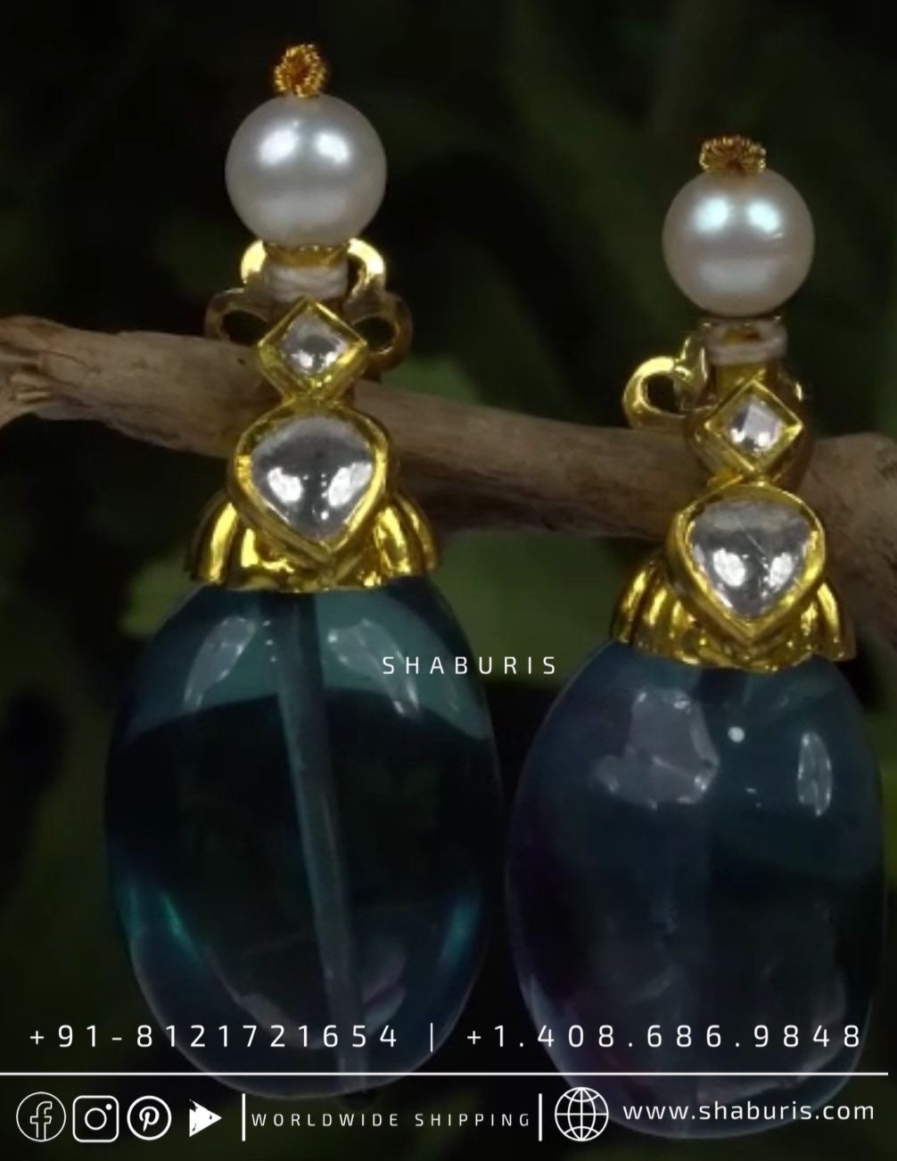 Zambian Emerald uncut diamonds pearls rubies diamond necklace silver jewelry 925 silver jewelry statement jewelry bridal jewelry - SHABURIS