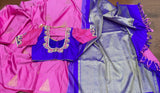 Kanchi pattu saree Handloom Saree Silk Saree blouse soft silk saree Indian ethnic wear wedding saree blouse Pink saree traditional saree