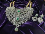 Diamond Necklace,Gold Plated Jewellery Indian ,Reception Jewellery,lyte weight Indian Bridal,wedding Jewelry Mehendi jewelry-SHABURIS