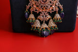 Morganite Beads Necklace Swarovski Diamond Pendant Emerald Gem Stone Silver Jewelry Statement Jewelry Indian Jewelry Designs - SHABURIS