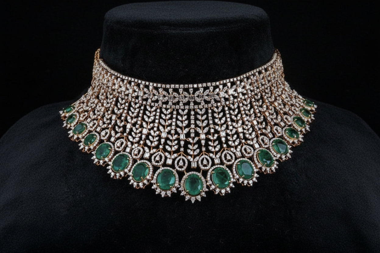 Diamond necklace swarovski Diamond Necklace emerald changable stone Necklace Diamond Jewelry 18ct diamond Necklace Bridal-SHABURIS