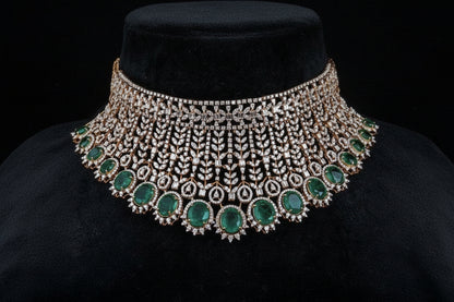 Diamond necklace swarovski Diamond Necklace emerald changable stone Necklace Diamond Jewelry 18ct diamond Necklace Bridal-SHABURIS