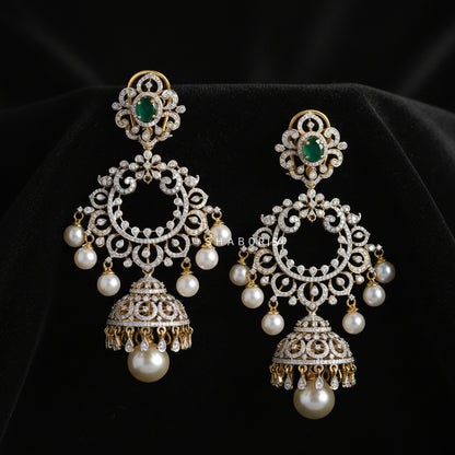 Diamond Jhumka Polki Necklace Diamond Necklace Beaded Necklace Tanzanite Necklace Diamond Jewelry Moissanite Necklace Bridal-SHABURIS