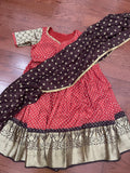 Half Saree Kids Lehenga kanchi Bandhini Lehenga Lehenga Mehendi Lehenga Mehandi Outfit Simple Lehenga Kids Lehenga