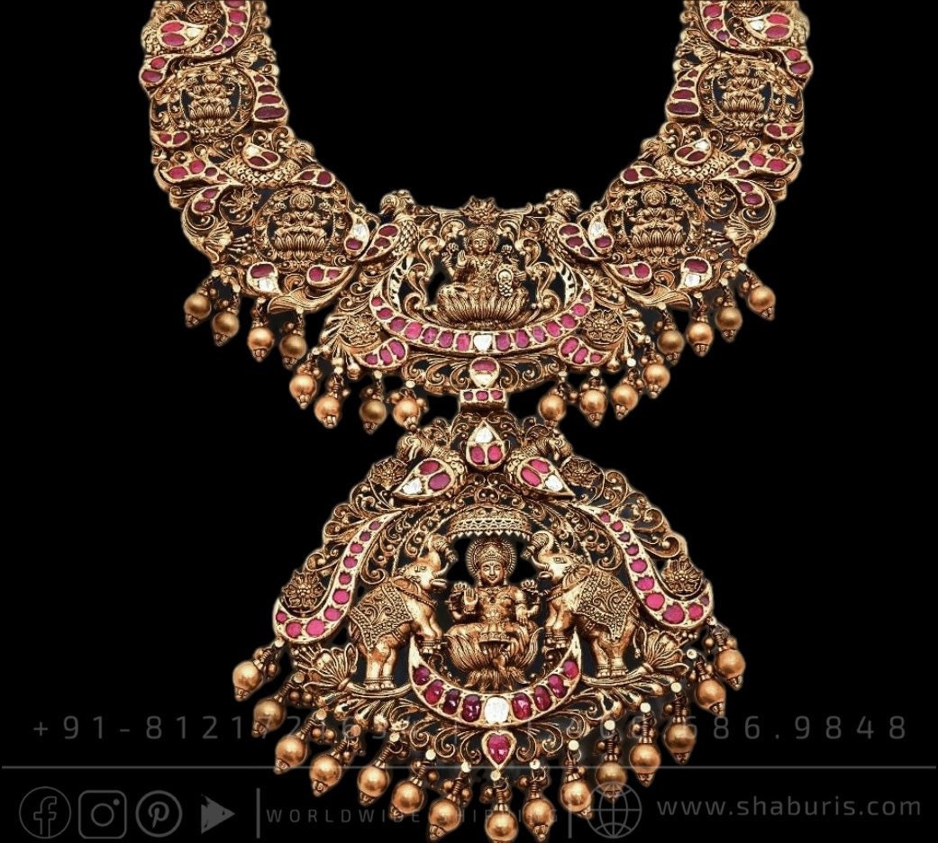 Temple Jewelry Antique Jewelry South Indian Jewelry 925 silver jewelry Gold jewelry designs Bridal Jewelry wedding Jewelry - SHABURIS