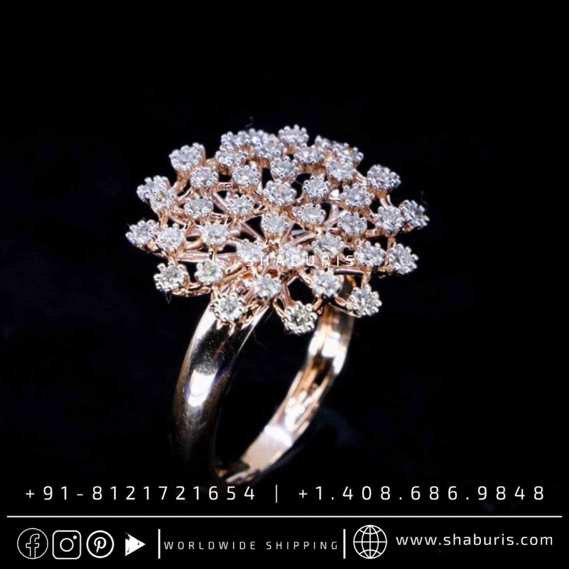 Cocktail ring ,diamond ring,sterling silver ring wedding band Statement rings high end jewelry 925 silver jewelry indian jewelry designs