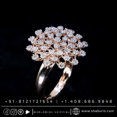 Big Sized Ruby Blue Topaz Diamond Cocktail Ring 14k Solid Gold - Gleam  Jewels