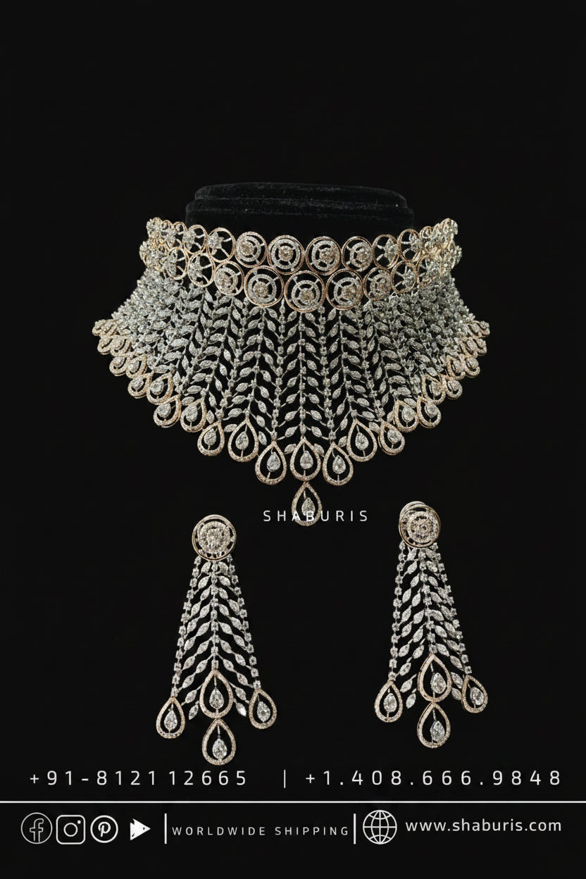diamond necklace reception jewelry diamond jewelry silver jewelry indian wedding jewelry south indian gold jewelry designs -SHABURIS