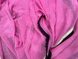 Designer Saree lace blouse pink & black saree blouse crape saree teens saree wedding saree cocktail saree mehendi saree  bollywood sarees