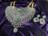 Diamond Necklace,Gold Plated Jewellery Indian ,Reception Jewellery,lyte weight Indian Bridal,wedding Jewelry Mehendi jewelry-SHABURIS