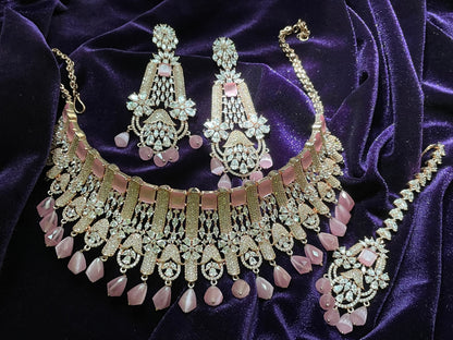 Rose Gold  Jewelry,Gold Plated Jewellery Indian ,Reception Jewellery,lyte weight Indian Bridal,wedding Jewelry Mehendi jewelry-SHABURIS