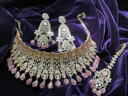 Rose Gold  Jewelry,Gold Plated Jewellery Indian ,Reception Jewellery,lyte weight Indian Bridal,wedding Jewelry Mehendi jewelry-SHABURIS