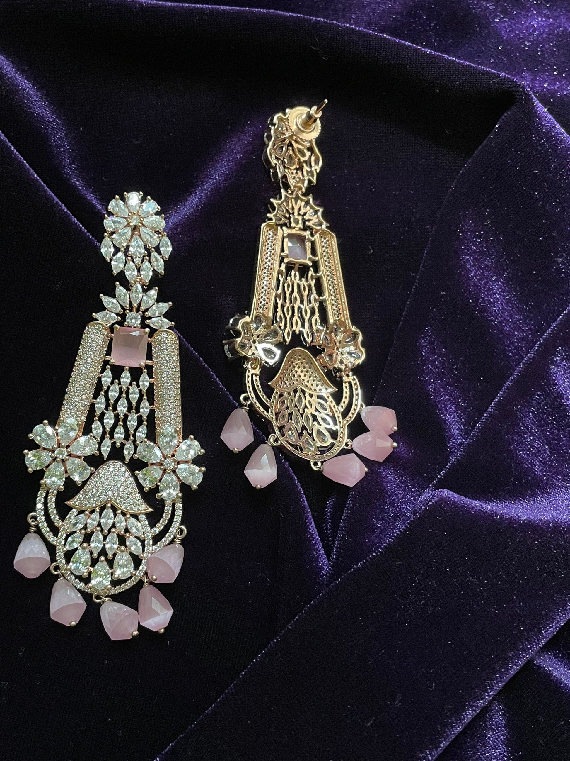 Rose Gold  Jewelry,Gold Plated Jewellery Indian ,Reception Jewellery,lyte weight Indian Bridal,wedding Jewelry Mehendi jewelry-SHABURIS