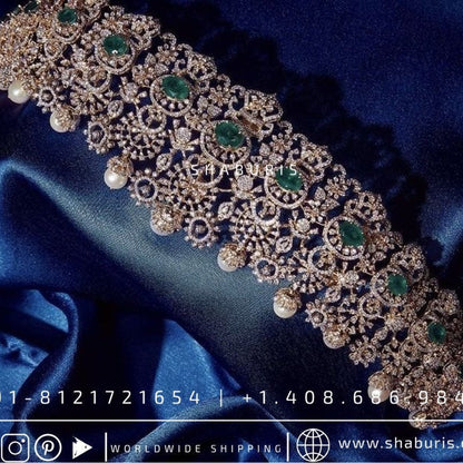 Diamond Vaddanam,South Indian Jewelry,Vaddanam,Kids Vaddanam,hip chain,diamond vaddanam,pure Silver indian jewelry - SHABURIS