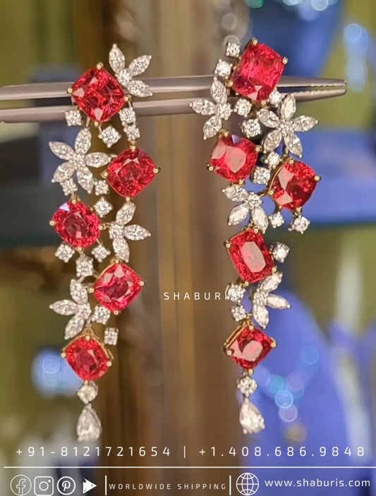 Diamond Jhumka Diamond Earrings pure silver jewelry indian wedding Jewelry indian bridal jewelry cocktail jewelry 925 silver jewelr-SHABURIS