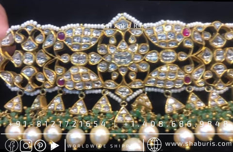 Polki diamond necklace polki jewelry diamond jewelry silver jewelry indian wedding jewelry south indian gold jewelry designs -SHABURIS