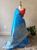 Kanchi Soft Silk saree Blue saree Gift saree Indian ethnicwear partywear saree traditional saree ethnic saree bridal saree