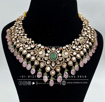 Victorian necklace diamond necklace rubies emeralds bridal diamond necklace indian jewelry designs silver jewelry wedding jewelry - SHABURIS