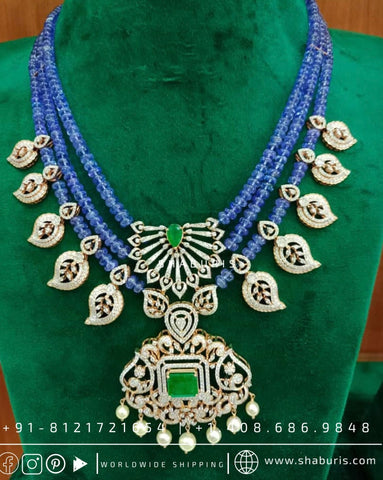Diamond necklace antique necklace rubies emeralds bridal diamond necklace indian jewelry designs silver jewelry wedding jewelry - SHABURIS
