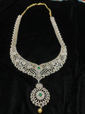 Wedding Jewelry,diamond haram Indian ,Reception Jewellery,lyte weight Indian Bridal,wedding Jewelry Mehendi jewelry-SHABURIS