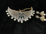 Wedding Jewelry,diamond necklace Indian ,Reception Jewellery,lyte weight Indian Bridal,wedding Jewelry Mehendi jewelry-SHABURIS